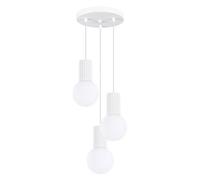 Sollux Lighting Halo Aluminum/glass White 3 Lights Modern Pendant Ceiling Light