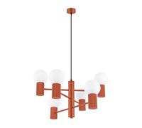 Sollux Lighting Halo Aluminum Red Ochre 6 Lights Modern Chandelier