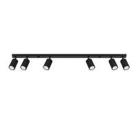 Sollux Lighting Karbon Aluminum Black 6 Lights Minimalist Ceiling Light