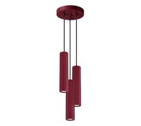Sollux Lighting Karbon Aluminum Burgundy 3 Lights Modern Pendant Lamps