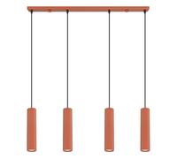 Sollux Lighting Karbon Aluminum Red Ochre 4 Lights Modern Pendant Lamps