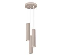 Sollux Lighting Karbon Aluminum Taupe 3 Lights Minimalist Pendant Ceiling Light