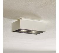 SOLLUX LIGHTING Kasi ceiling light in white steel, 2-bulb