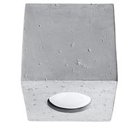 MODERN Plafond QUAD Concrete Grey GU10 Led SOLLUX LIGHTING Square BEDROOM down