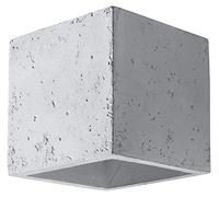 SOLLUX lighting Lighting SL.0487 Quad Wall Light Modern Design with Rectangular Shade Made of Concrete with Interchangeable GU10 Bulb, 1 x 40 W Concrete, 10 x 12 x 10 cm, Grey