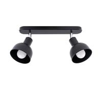 Sollux Lighting Loft Ceiling Lamp 18.5x47x24cm 2xLight in Black | Size: 18.5x47x24 cm Sollux Lighting Black 18.5x47x24 cm