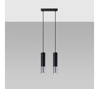 Sollux Lighting Loopez Steel Black/chrome 2 Light Classic Pendant Ceiling Light