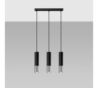 Sollux Lighting Loopez Steel Black/chrome 3L Light Classic Pendant Ceiling Light