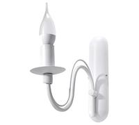 SOLLUX lighting Minerwa Wall Lamp, with Curved Arm, Glamorous Style, Bulb E14 Replaceable, 1 x 40 W, Steel, 6 x 25 x 25 x 25 cm, White