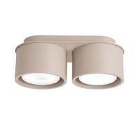 SOLLUX lighting Modo Ceiling Light Round Flat Gx53 LED 2-Bulb Taupe