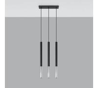 Sollux Lighting Mozaica Steel Black/chrom 3L Light Classic Pendant Ceiling Light