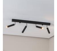 SOLLUX LIGHTING Nicanor ceiling spotlight, black/chrome, 60 cm, 4-bulb
