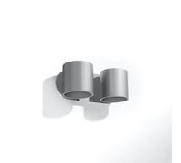 Sollux Lighting Orbis Aluminium Grey 2 Light Classic Wall Light