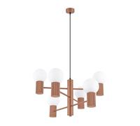 SOLLUX lighting Pendant Light Chandelier Ceiling Light Aluminium 6 Bulbs LED Light Bulb Mocha Halo