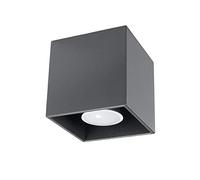 SOLLUX lighting Quad Ceiling Light Aluminium with Rectangular Shade - Ceiling Light Living Room Dining Room Lamp - Kitchen Light Made of Aluminium in Anthracite 10 x 10 x 10 cm