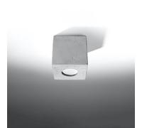 MODERN Plafond QUAD Concrete Grey GU10 Led SOLLUX LIGHTING Square BEDROOM down