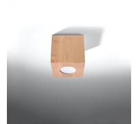 NEW Indoor Plafond QUAD Natural Wood GU10 LED SOLLUX LIGHTING Square Down Rustic