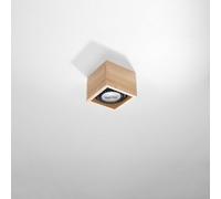 Sollux Lighting Quatro Wood Natural 1 Light Classic Ceiling Light