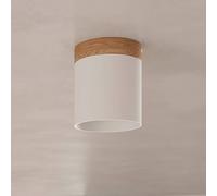 SOLLUX LIGHTING Rif downlight, white, Ø 12 cm, wood, aluminium