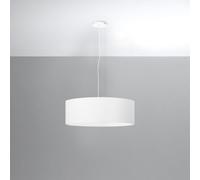 Sollux Lighting Rollo Fabric & Steel White 3 Light Classic Chandelier