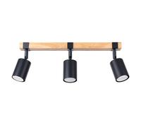 Sollux Lighting Scandinavian Ceiling Lamp 17.2x54x6cm 3xLight in Black | Size: 17.2x54x6 cm Sollux Lighting Black 17.2x54x6 cm