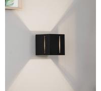 SOLLUX LIGHTING Topic up/down wall light in aluminium, black