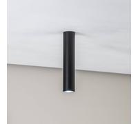 SOLLUX LIGHTING Tube ceiling light in cylinder shape, black