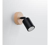 Sollux Lighting Verdo Steel/wood Black 1 Lights Modern Wall Light
