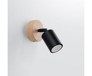 Sollux Lighting Verdo Steel/wood Black 1 Lights Modern Wall Light