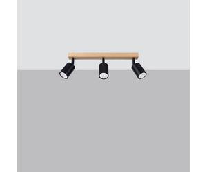 Sollux Lighting Verdo Steel/wood Black 3 Lights Modern Ceiling Light