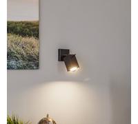 SOLLUX LIGHTING Wall spotlight Square, black, 1-bulb