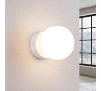 SOLLUX LIGHTING You wall light, white, Ø 12 cm, steel/glass