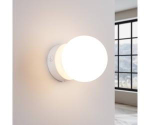 SOLLUX LIGHTING You wall light, white, Ø 12 cm, steel/glass