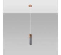 Sollux Lighting Zane Concrete Grey 1 Light Classic Pendant Ceiling Light