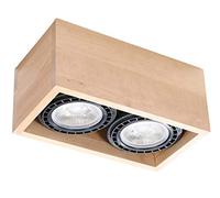 Sollux Quatro SL.0916 Rectangle Twin Surface Mounted Downlights Flush Light Natural Wood GU10
