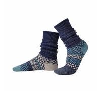 Solmate Mismatched Slouch Sweater Fusion Socks - Cerulean in Blue | Size: 4-6 Solmate Blue 4-6