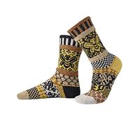 Solmate Socks - Mismatched Crew Socks for Women or Men, Honey Bee, Medium