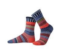 Solmate Socks Women & Men Recycled Cotton Mismatched Crew Socks, Masala, Large