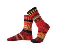 Solmate Unisex Mismatched Striped Crew Sock - Fire | Size: Large Solmate Multicolor L
