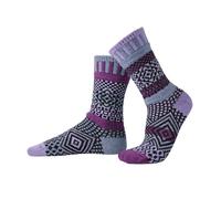 Solmate Unisex Mismatched Striped Crew Sock - Gemstone in Purple | Size: Large Solmate Purple L