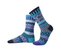 Solmate Unisex Mismatched Striped Crew Sock - Water | Size: Medium Solmate Multicolor M