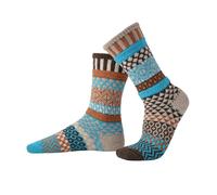 Solmate Unisex Mismatched Striped Crew Wool Sock - Walnut | Size: Small Solmate Multicolor S