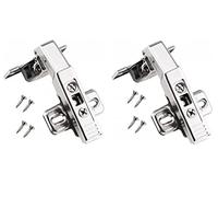 Solmer LTD 1 Pair x Blum 79B9550 Clip Blumotion Blind Corner Hinge 95° with Mounting Plate - Modern, Nickel Finish, Nickel Material, Silver Color