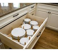 Solmer LTD Deep Drawer Organiser Plate Stack Insert for Drawer Depth 450-500 mm Light Beech (1000mm (width 893mm) + 10 pegs)