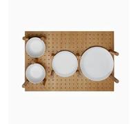 Solmer LTD Deep Drawer Organiser Plate Stack Insert for Drawer Depth 450-500 mm Light Beech (800mm (width 693mm) + 9 pegs)