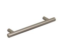 Solmer LTD T Bar Kitchen Bedroom Cabinet Door Drawer Cupboard Handle Brushed Nickel (256 mm Hole centres)