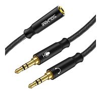 SOLMIMI Headphone Mic Splitter, TRRS Headset Splitter with Separate Headphone and Mic Jack Adapter, 3.5mm Combo Audio Adapter for Dual-Plug Headset Compatible to Xbox One, Smartphone, Pc, Ps4