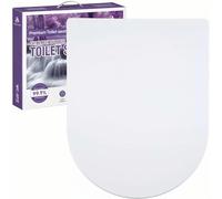 Solng Aldoih D Shaped Soft Close Toilet Seat, Heavy Duty Premium Thermoplastic, Quick Release, Easy Clean and Install, Durable White