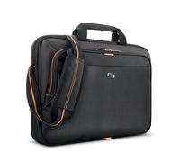 Solo Ace Slim Brief Laptop Briefcase Orange, Black