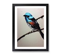 Solo Bird Framed Print | A3 Black Framed Wall Art | Ready to Hang | Modern Nature Picture | Living Room Bedroom Lounge Office